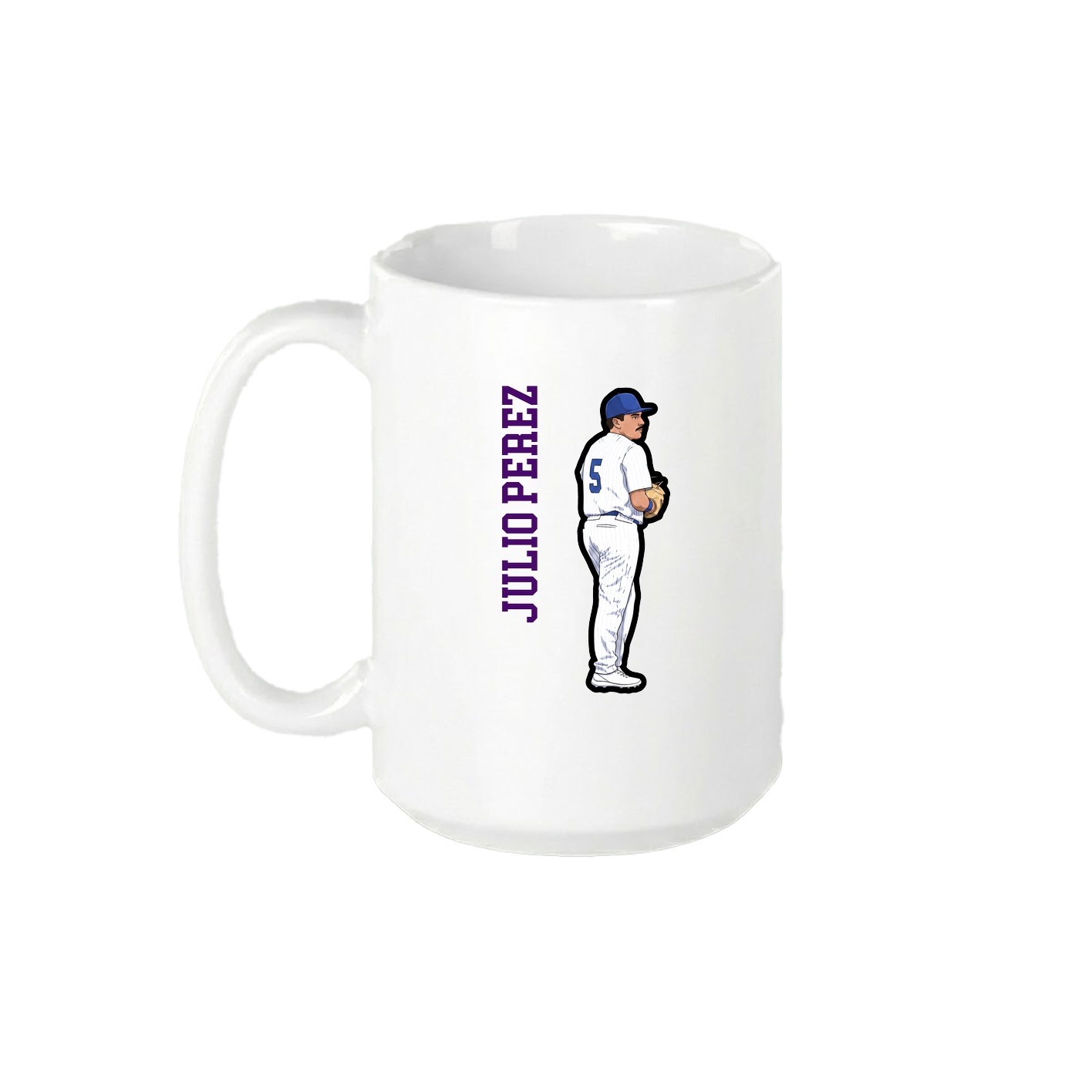 15oz Coffee Mug — Name Vertical in White