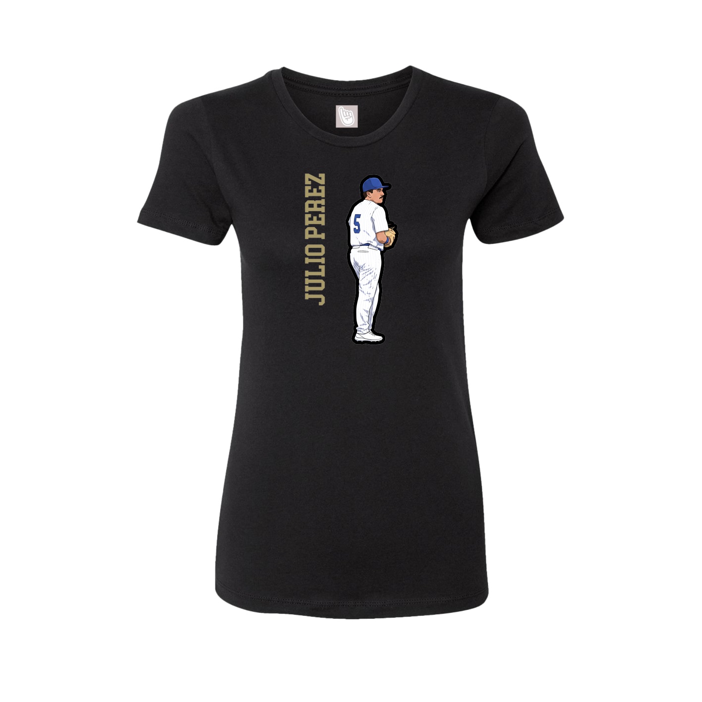 Fitted Women's Tee — Name Vertical in Black