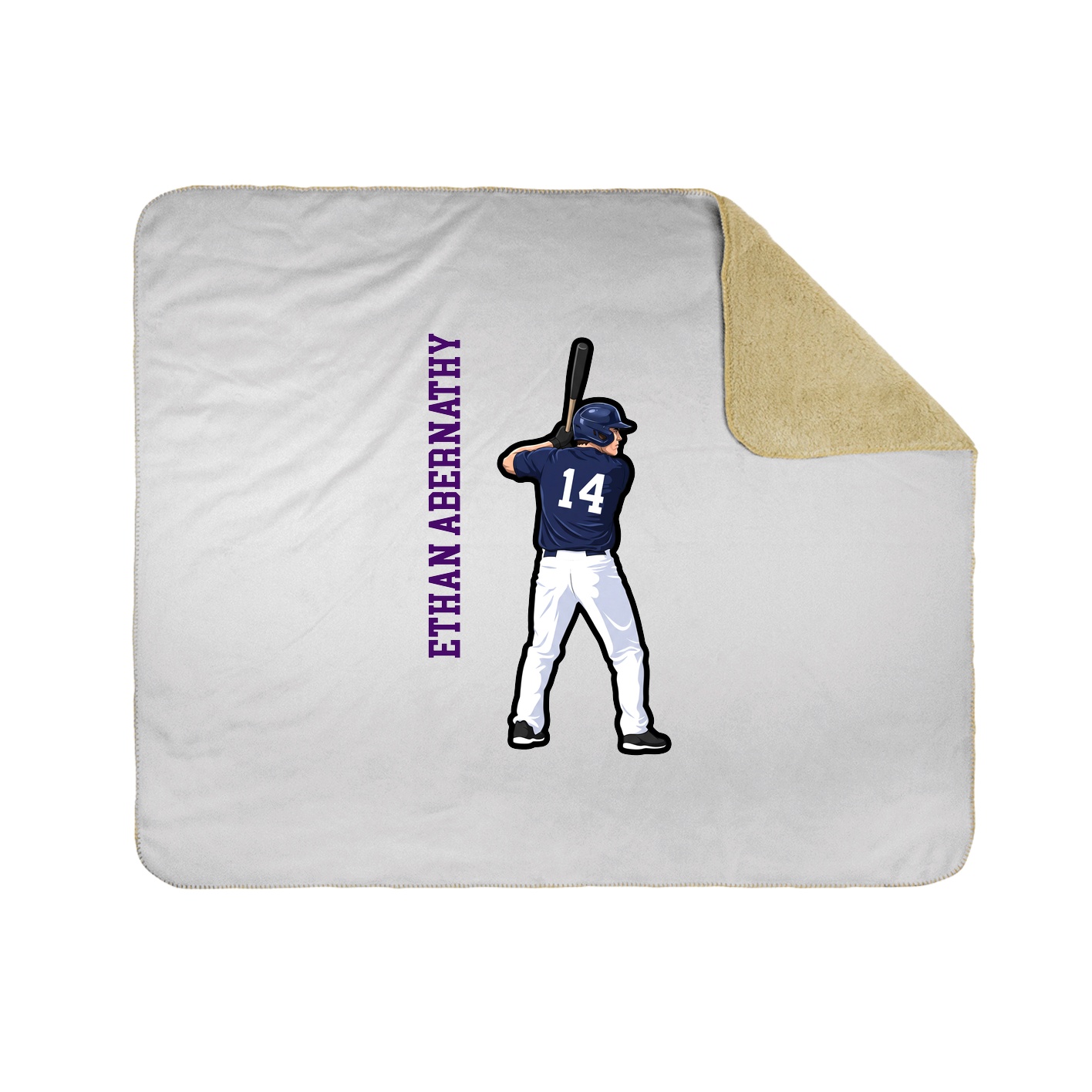 Throw Blanket — Name Vertical in White