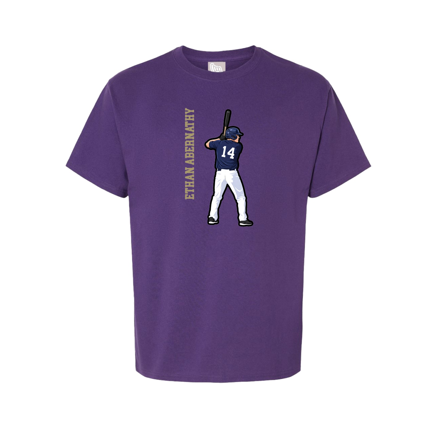 Youth Tee — Name Vertical in Purple