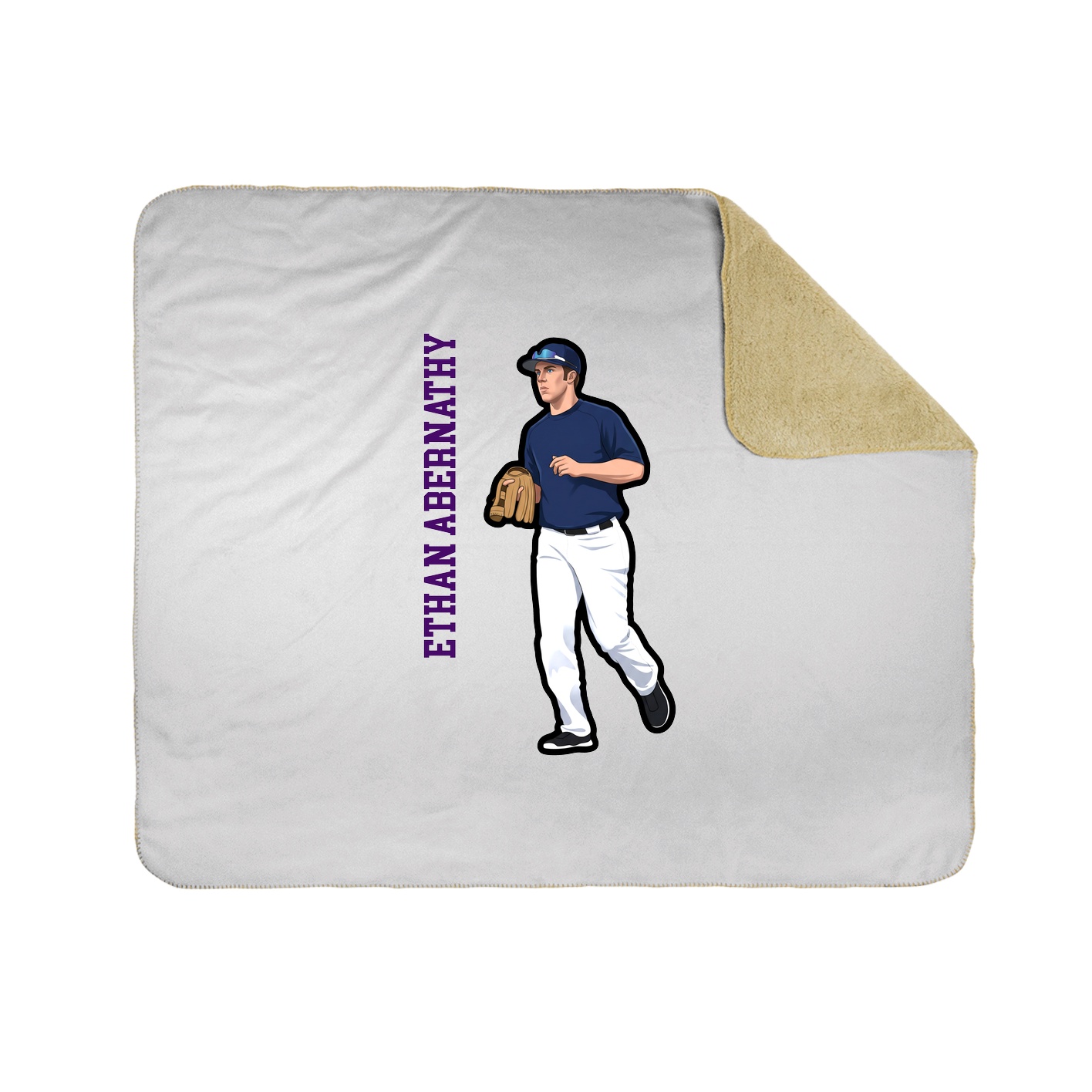 Throw Blanket — Name Vertical in White
