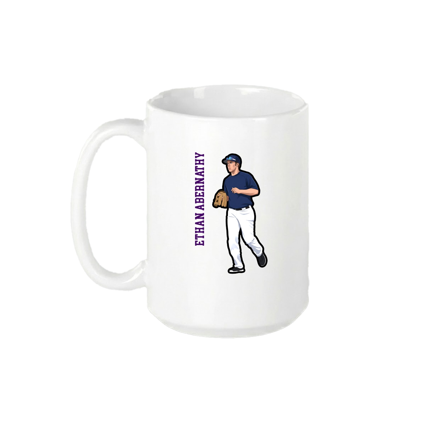 15oz Coffee Mug — Name Vertical in White