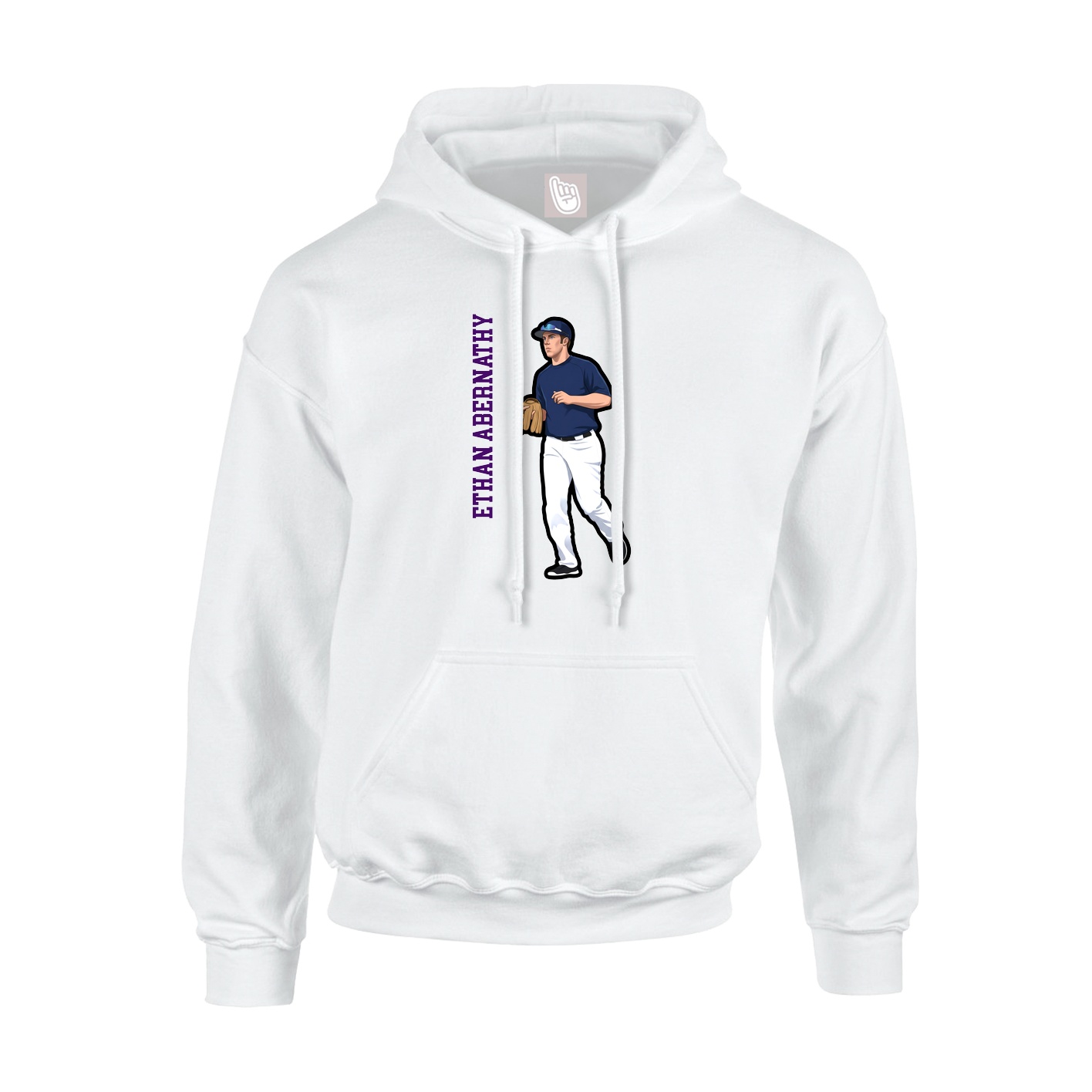 Youth Hoodie — Name Vertical in White