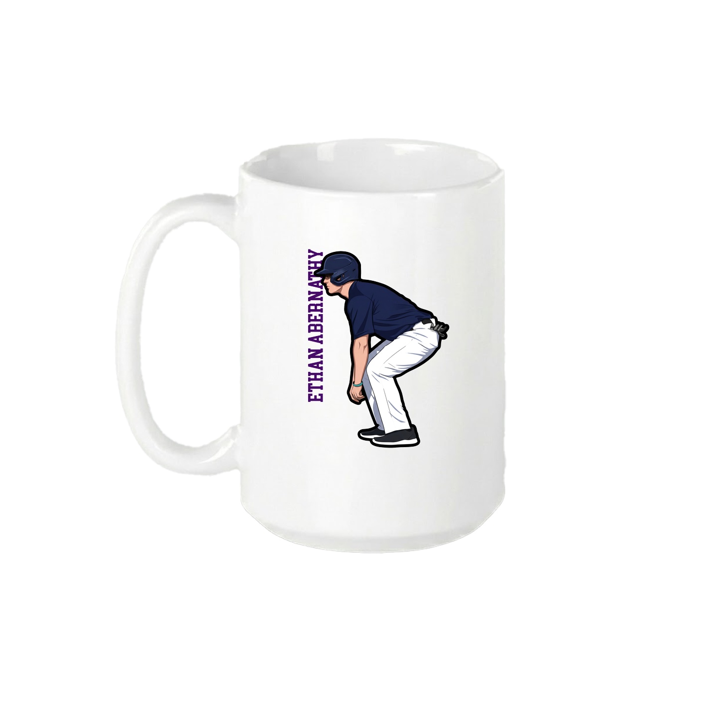 15oz Coffee Mug — Name Vertical in White