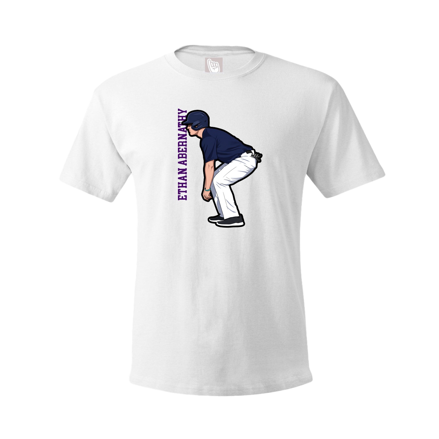Tee — Name Vertical in White