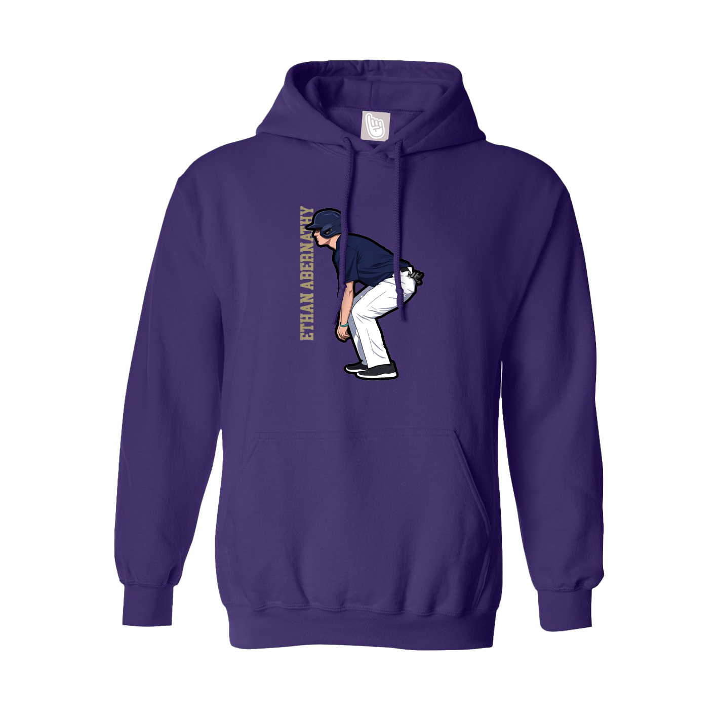 Youth Hoodie — Name Vertical in Purple