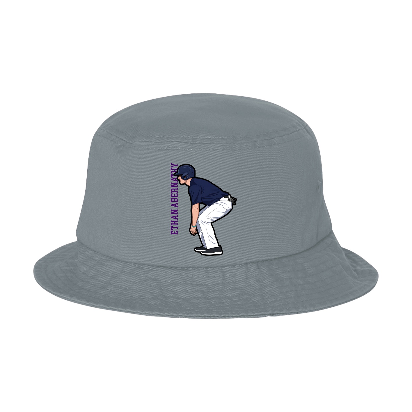 Bucket Cap — Name Vertical in Grey