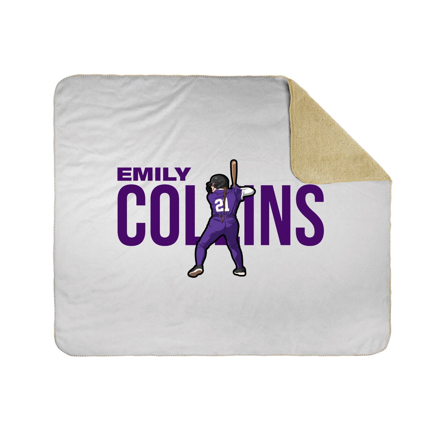 Throw Blanket — Player Name in White