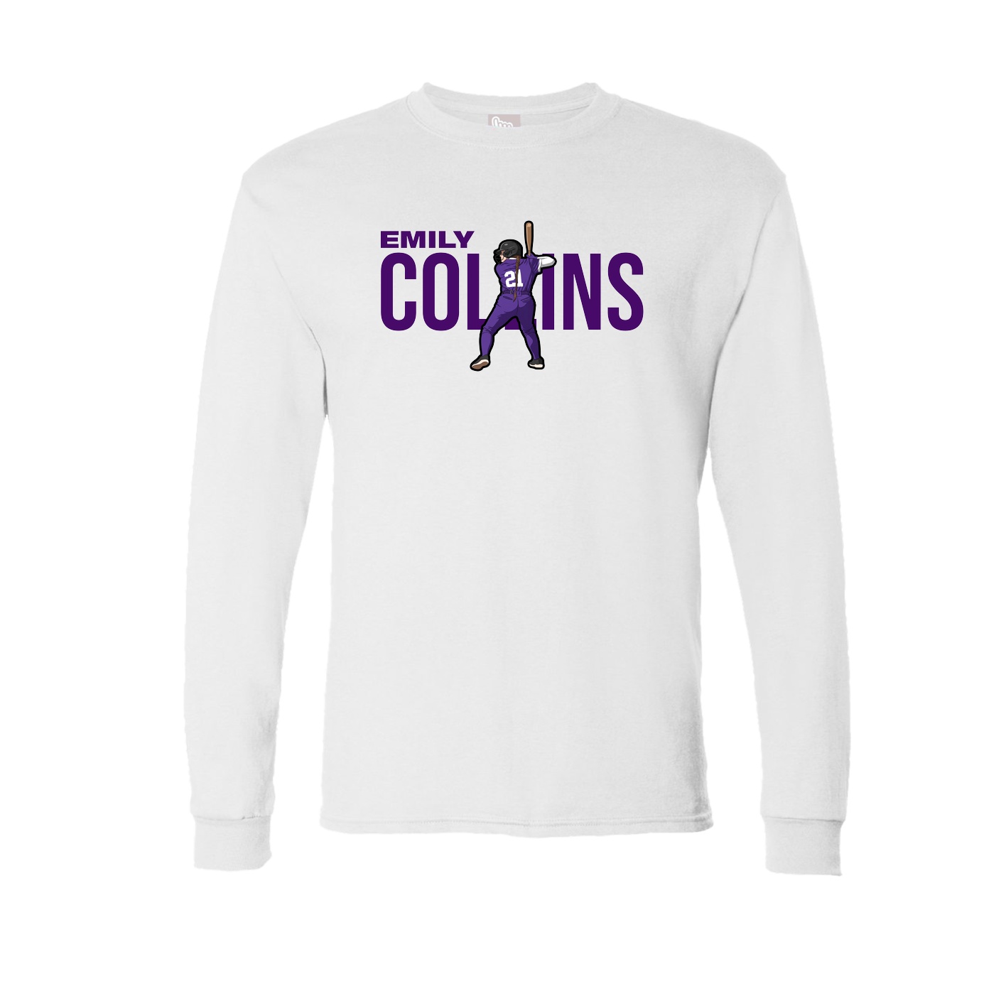 Long Sleeve Tee — Player Name in White