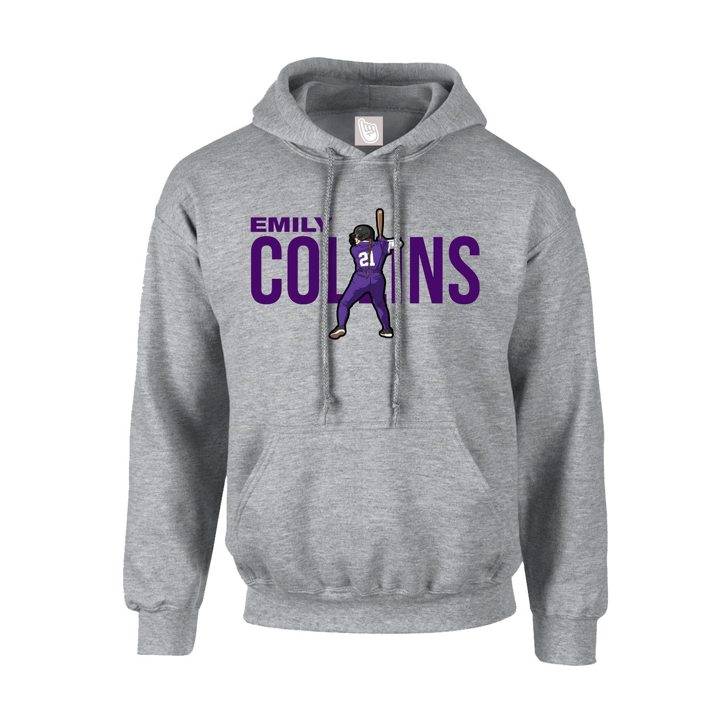 Hoodie — Player Name in Grey