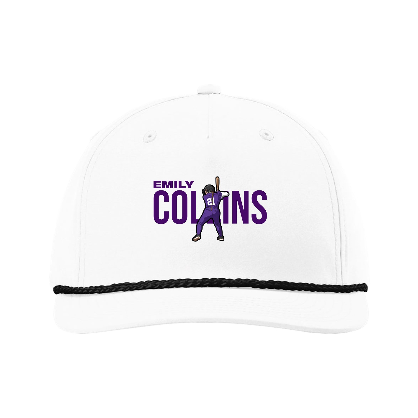 Five-Panel Classic Rope Cap — Player Name in White
