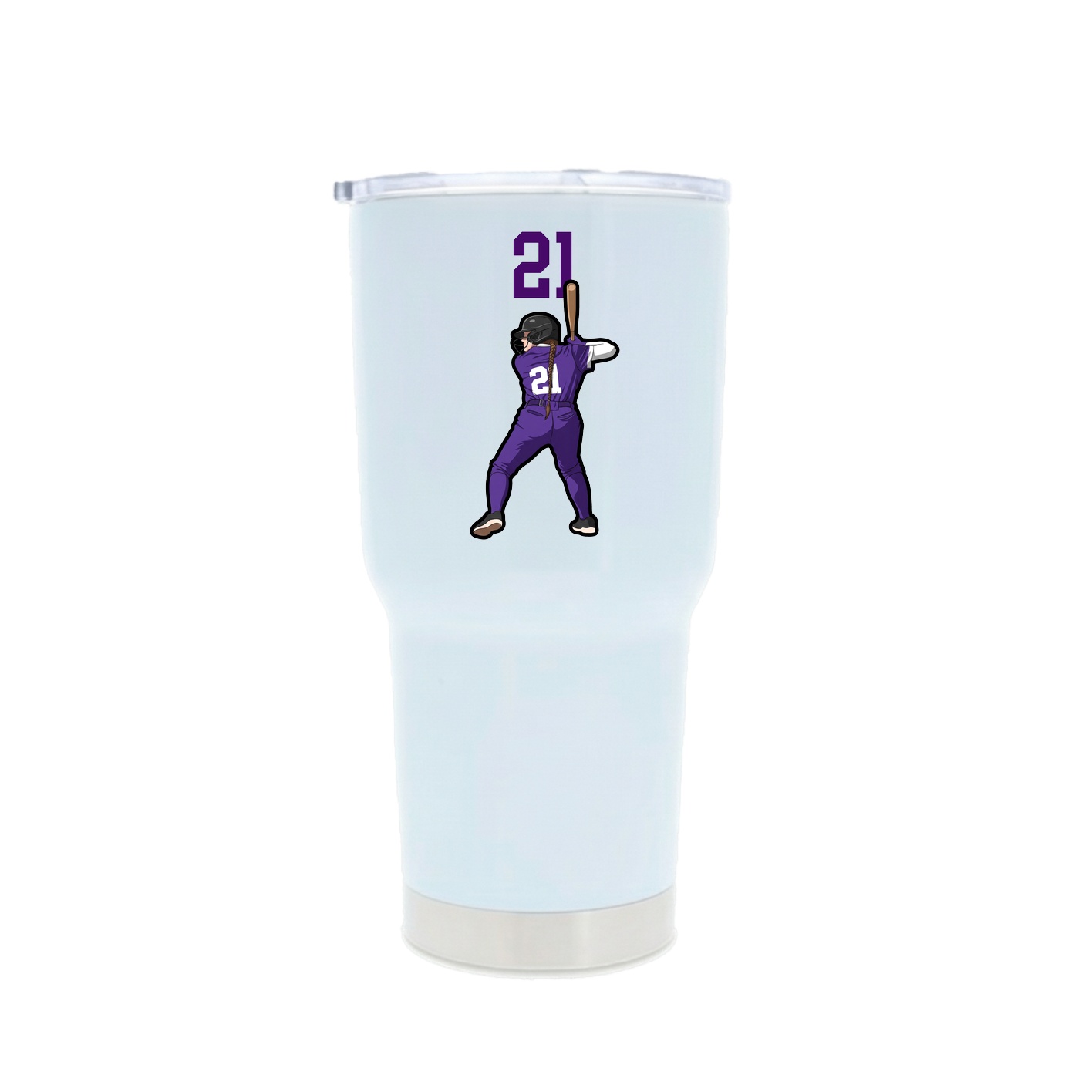 30oz Stainless Steel Tumbler — Number Top in White