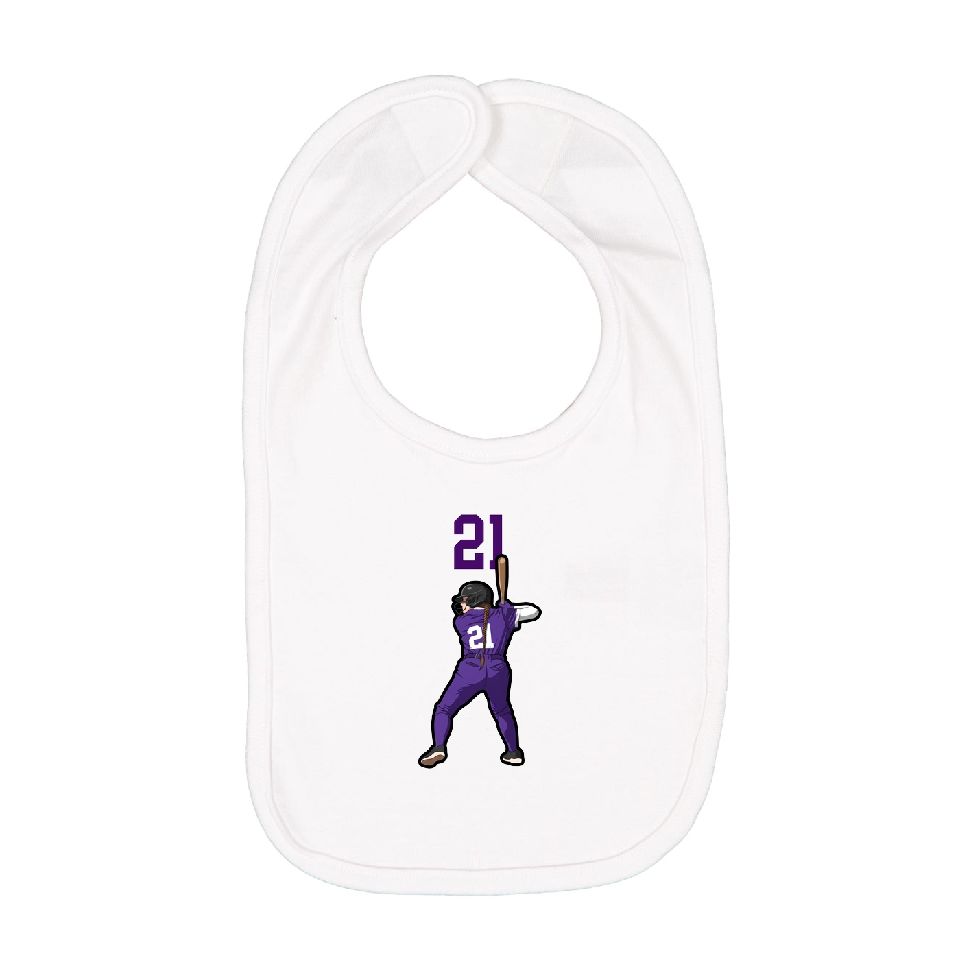 Infant Bib — Number Top in White