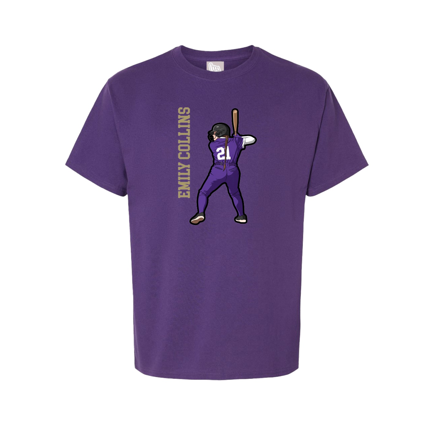 Tee — Name Vertical in Purple