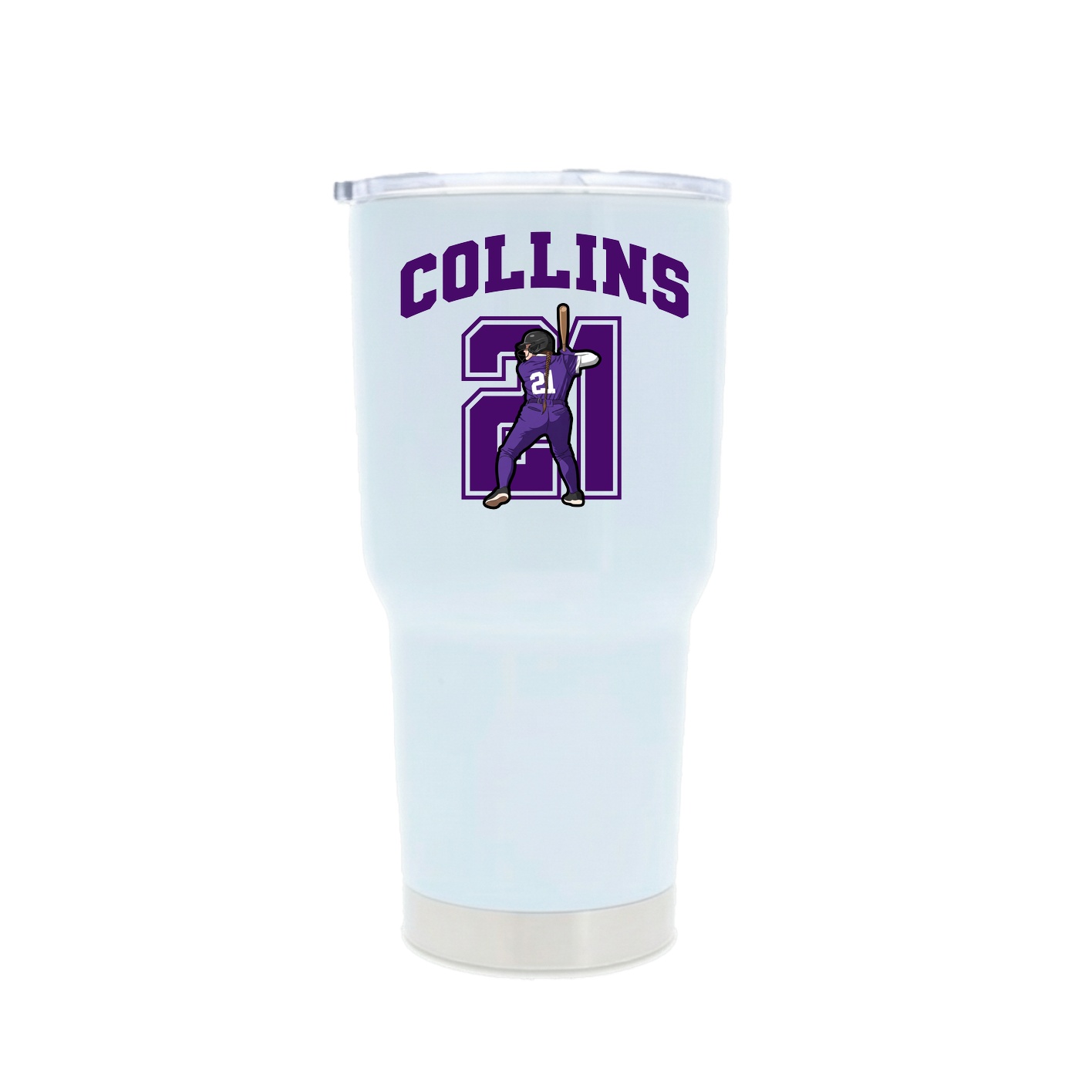30oz Stainless Steel Tumbler — Number in White