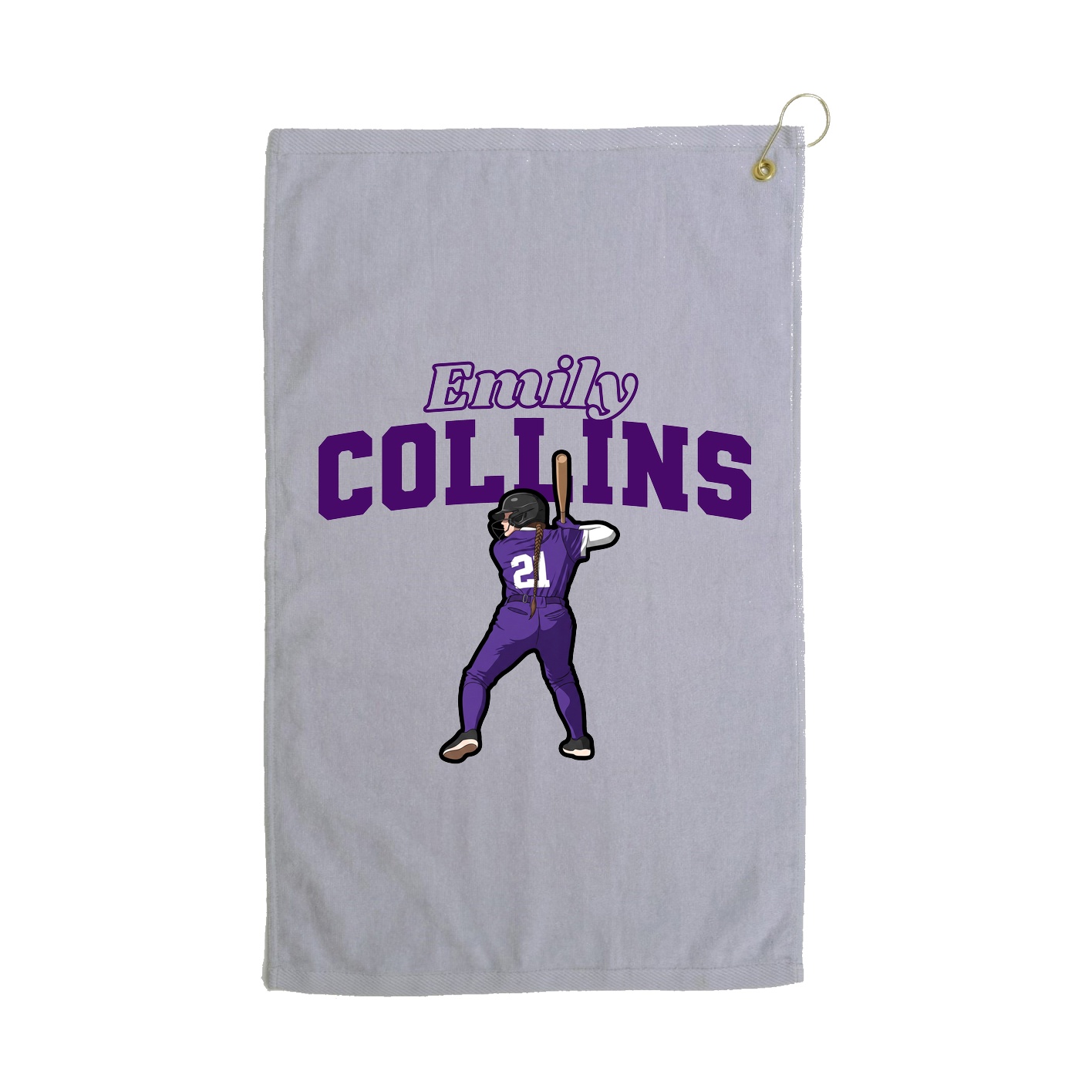 Golf Towel — Name Arch in Grey