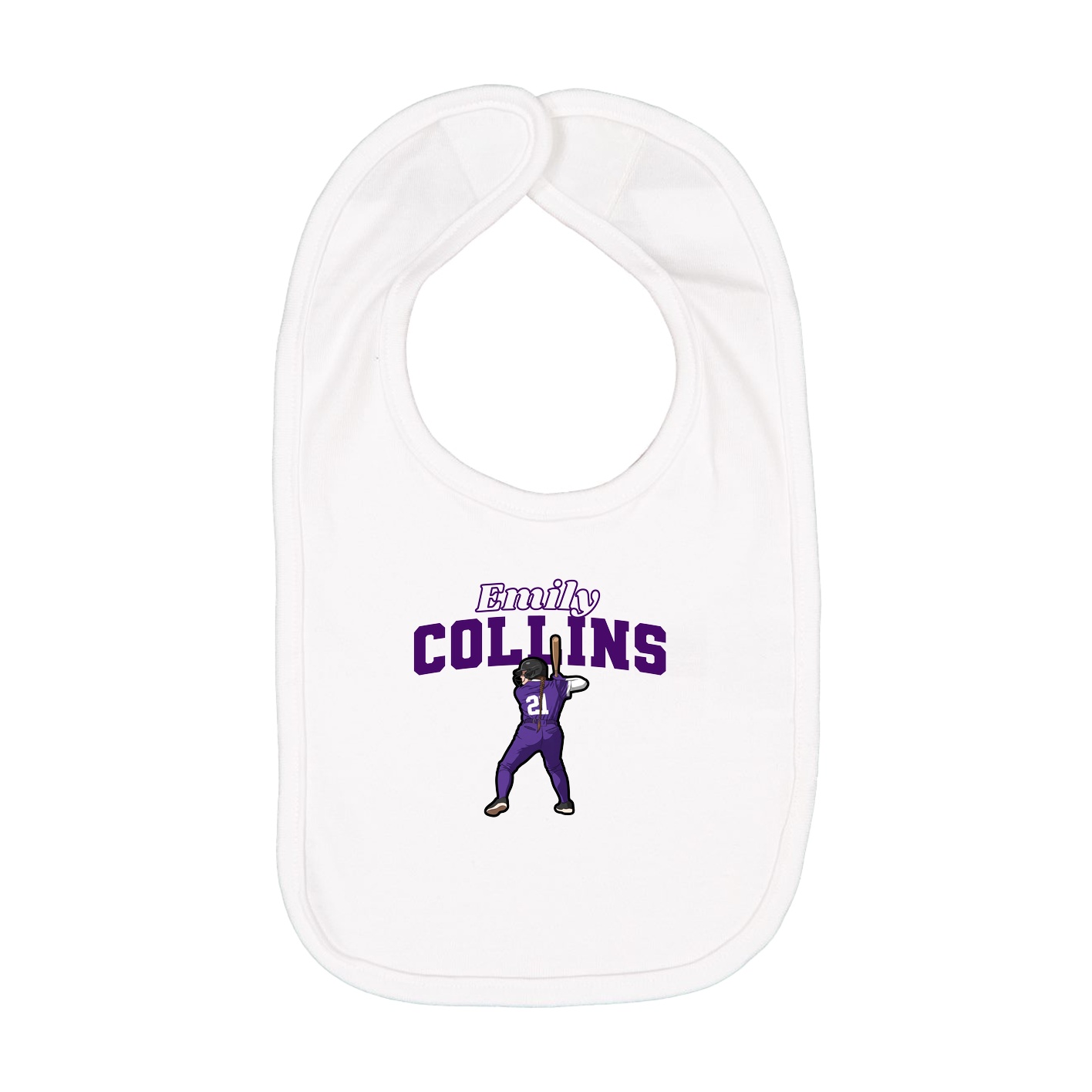 Infant Bib — Name Arch in White