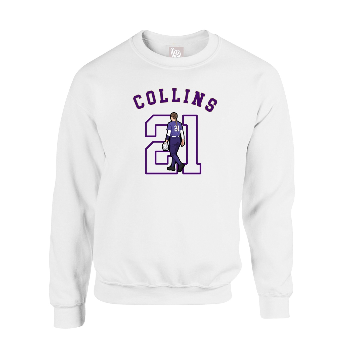 Fleece Crew — Shirsey Arch in White