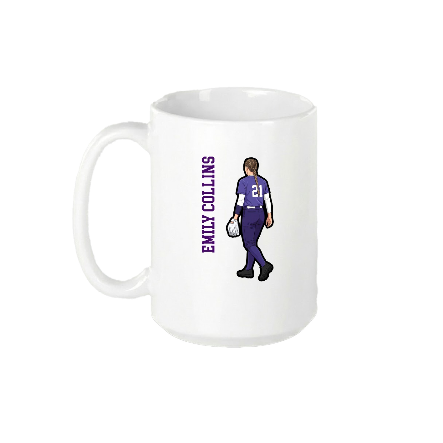 15oz Coffee Mug — Name Vertical in White