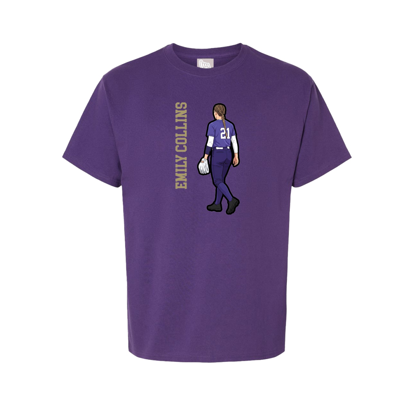 Youth Tee — Name Vertical in Purple