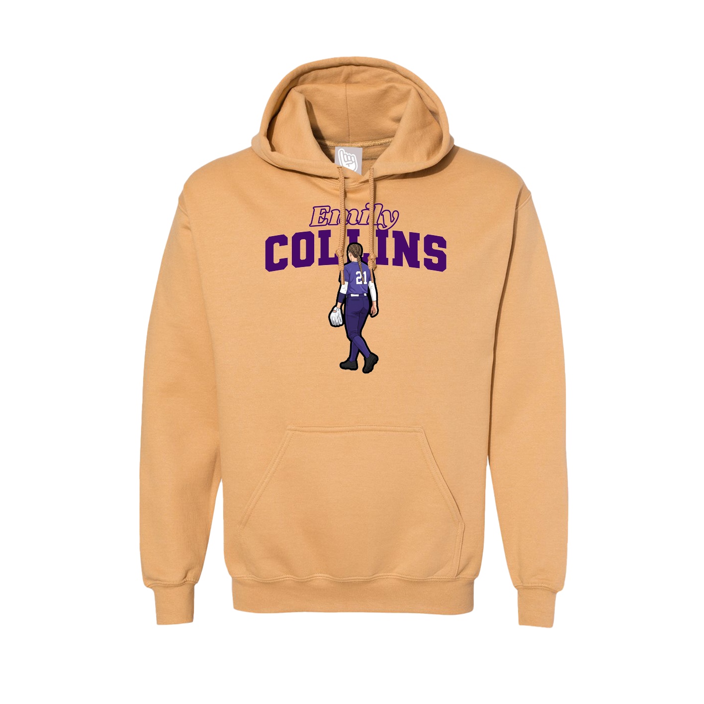 Hoodie — Name Arch in Vegas Gold