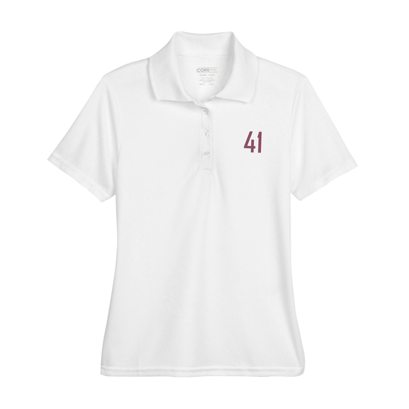 Womens Performance Polo — Front Shirsy in White
