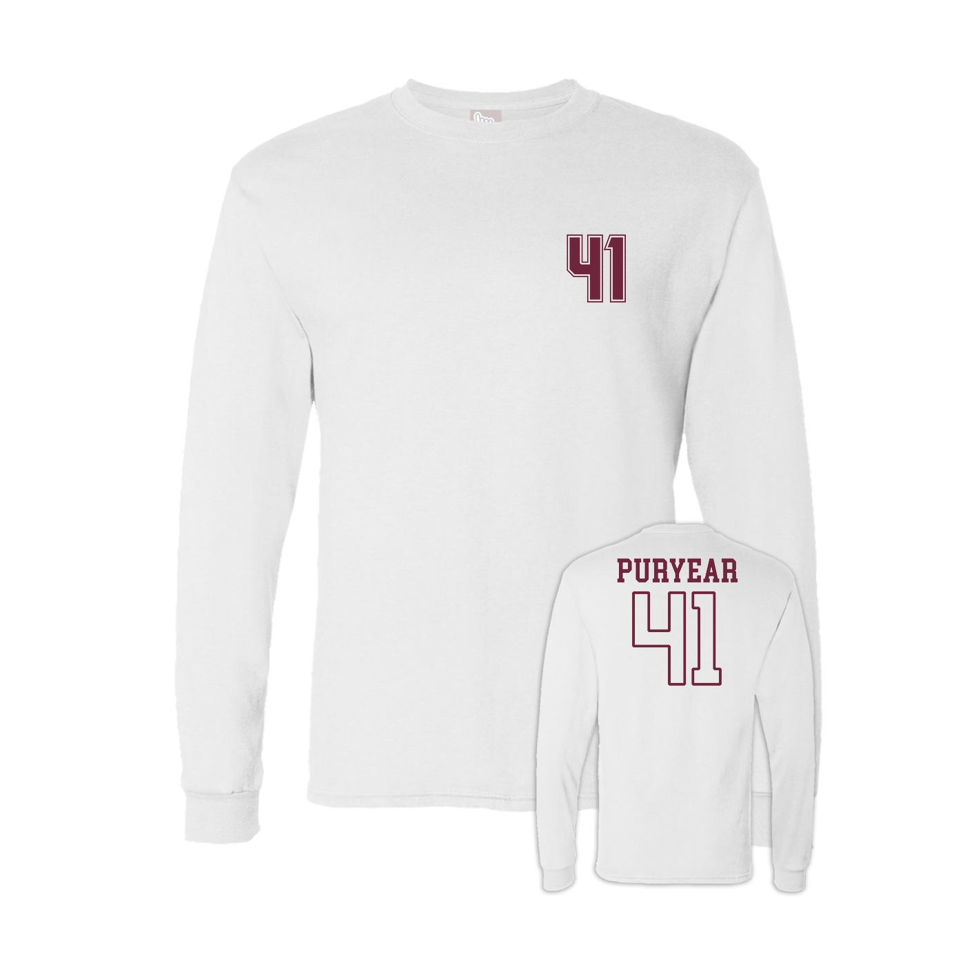 Long Sleeve Tee — Chest Back in White