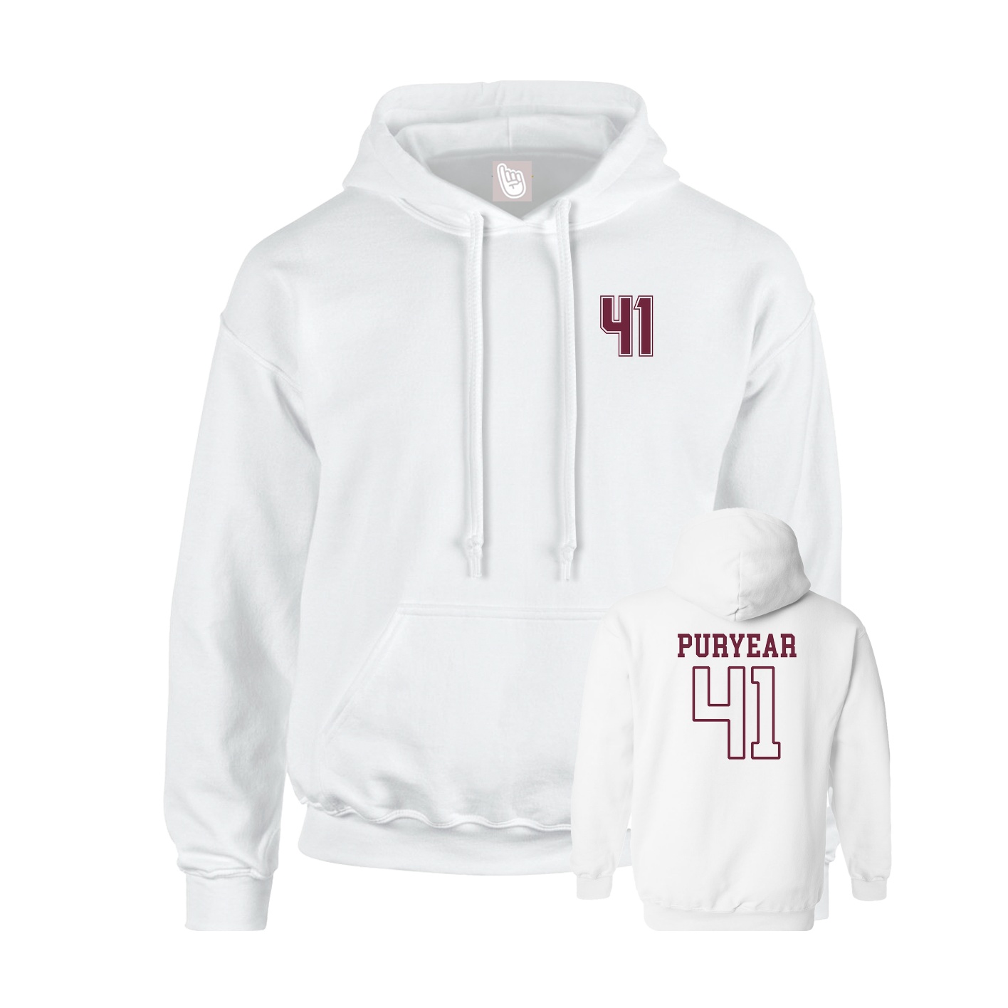 Hoodie — Chest Back in White