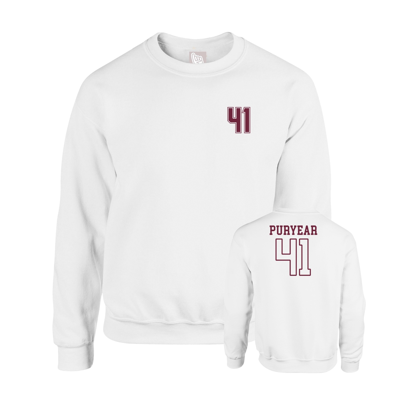 Fleece Crew — Chest Back in White