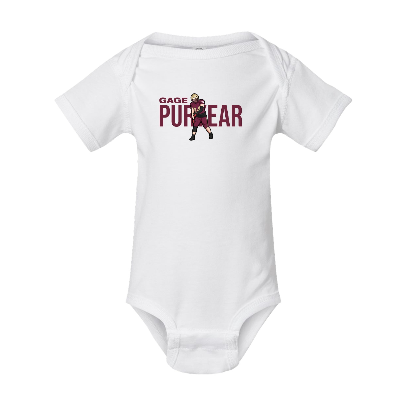 Baby Onesie — Player Name in White