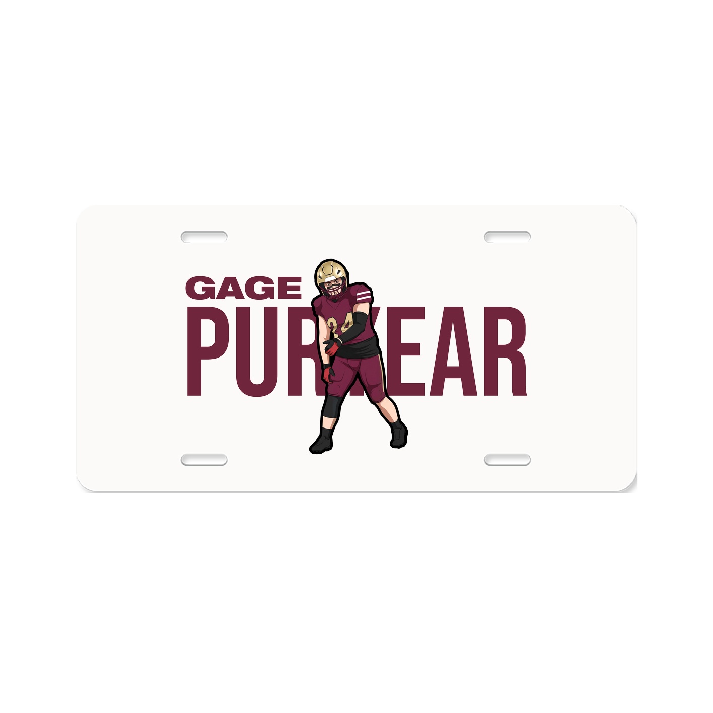 License Plate — Player Name in Classic