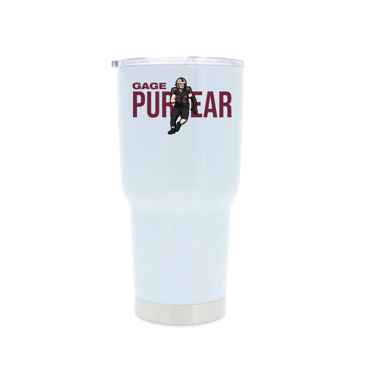 30oz Stainless Steel Tumbler — Player Name in White