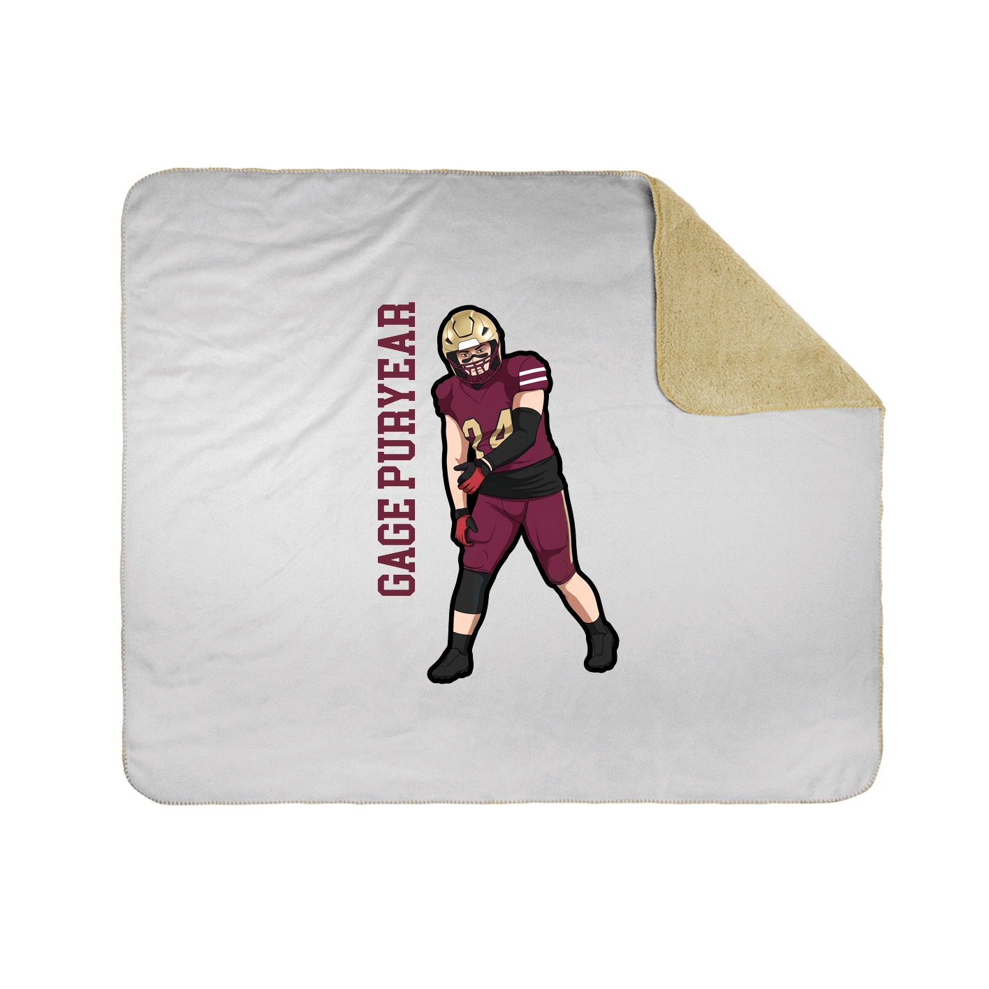 Throw Blanket — Name Vertical in White