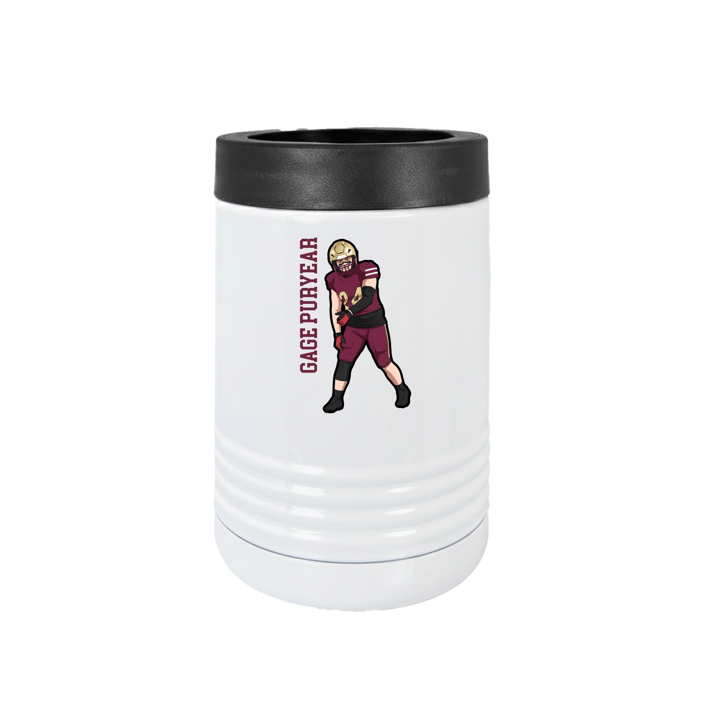 Beverage Holder — Name Vertical in White