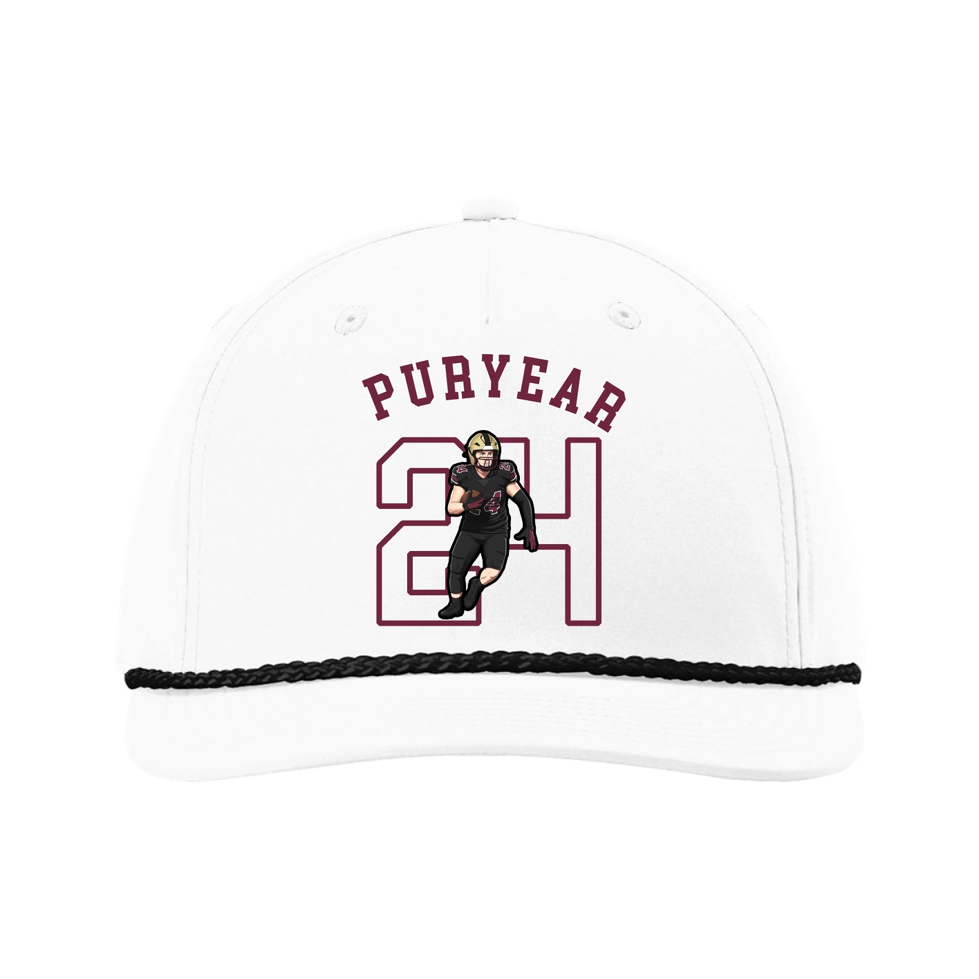 Five-Panel Classic Rope Cap — Shirsey Arch in White