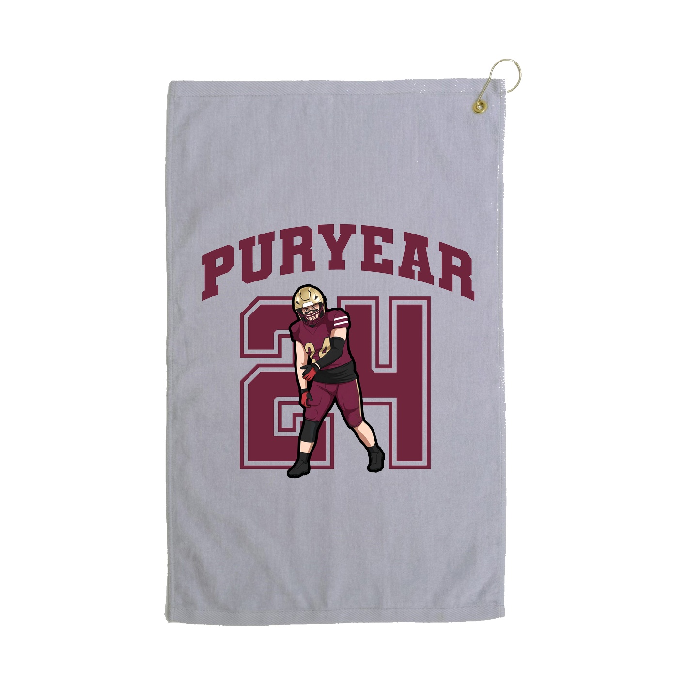 Golf Towel — Number in Grey