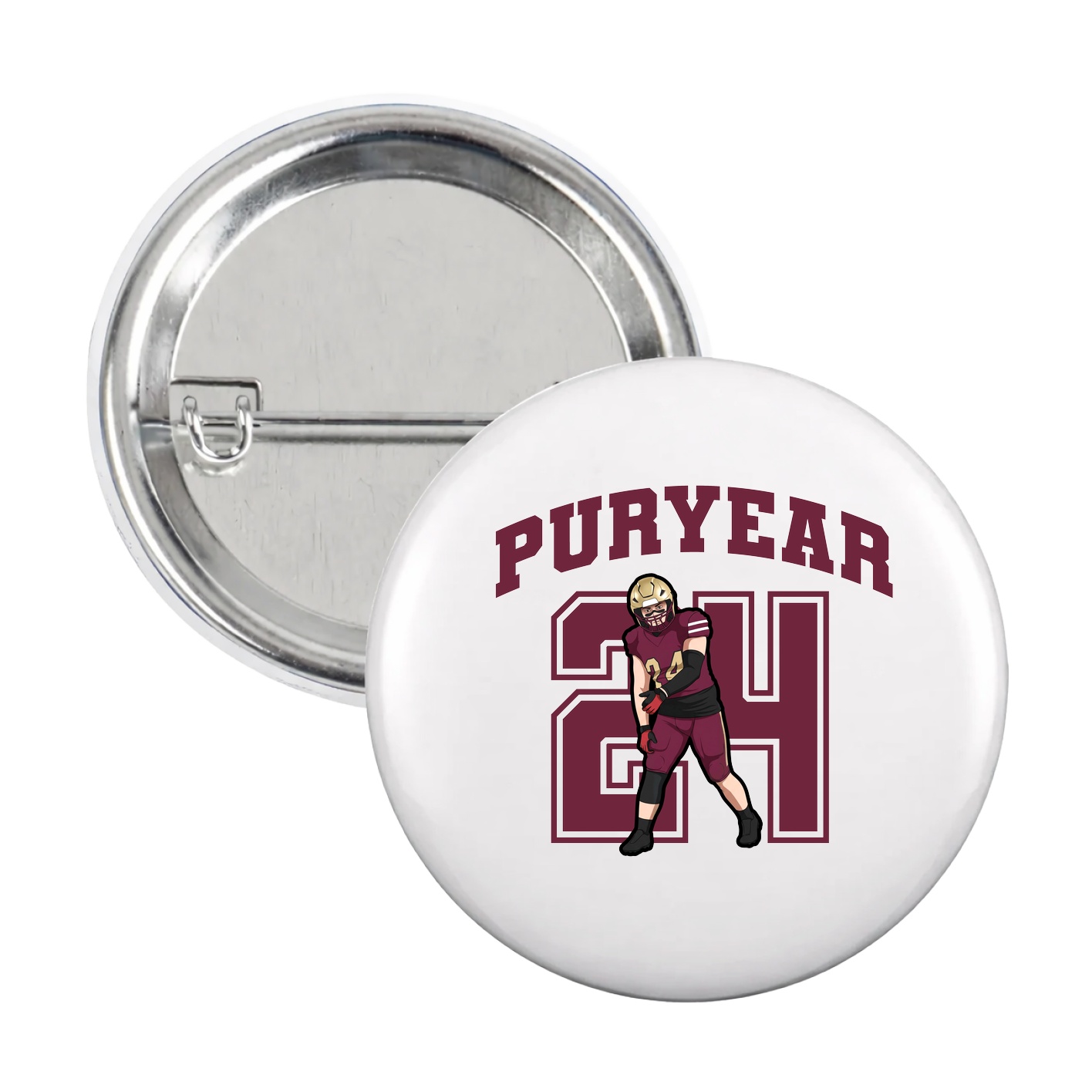 Game Day Button — Number in White