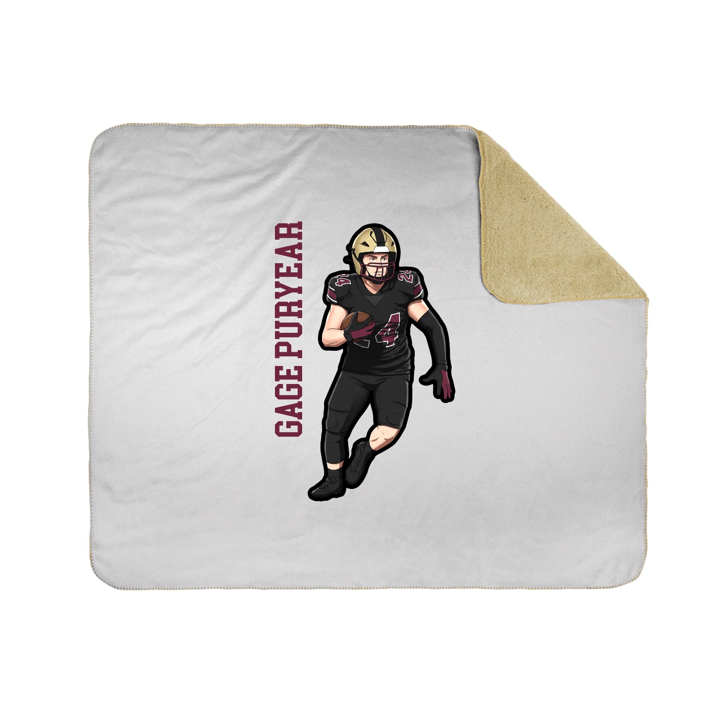Throw Blanket — Name Vertical in White