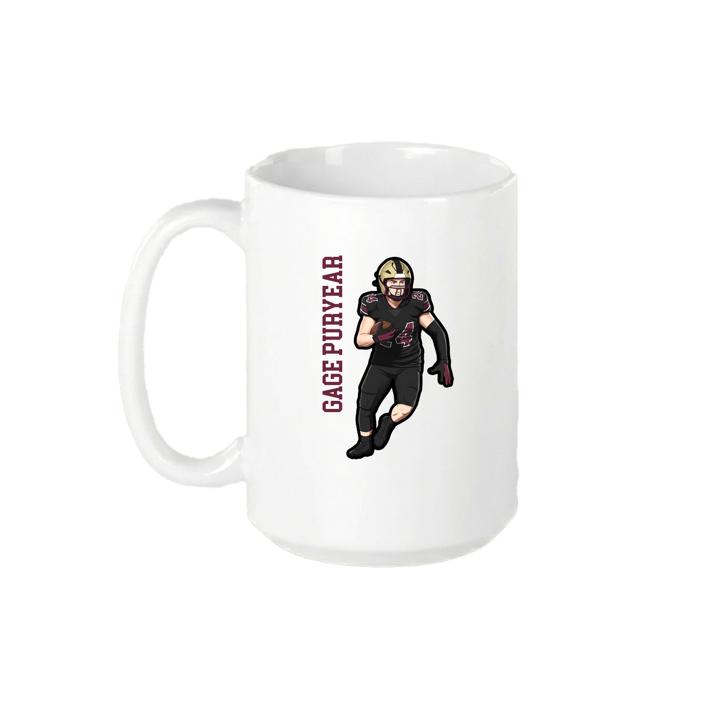 15oz Coffee Mug — Name Vertical in White