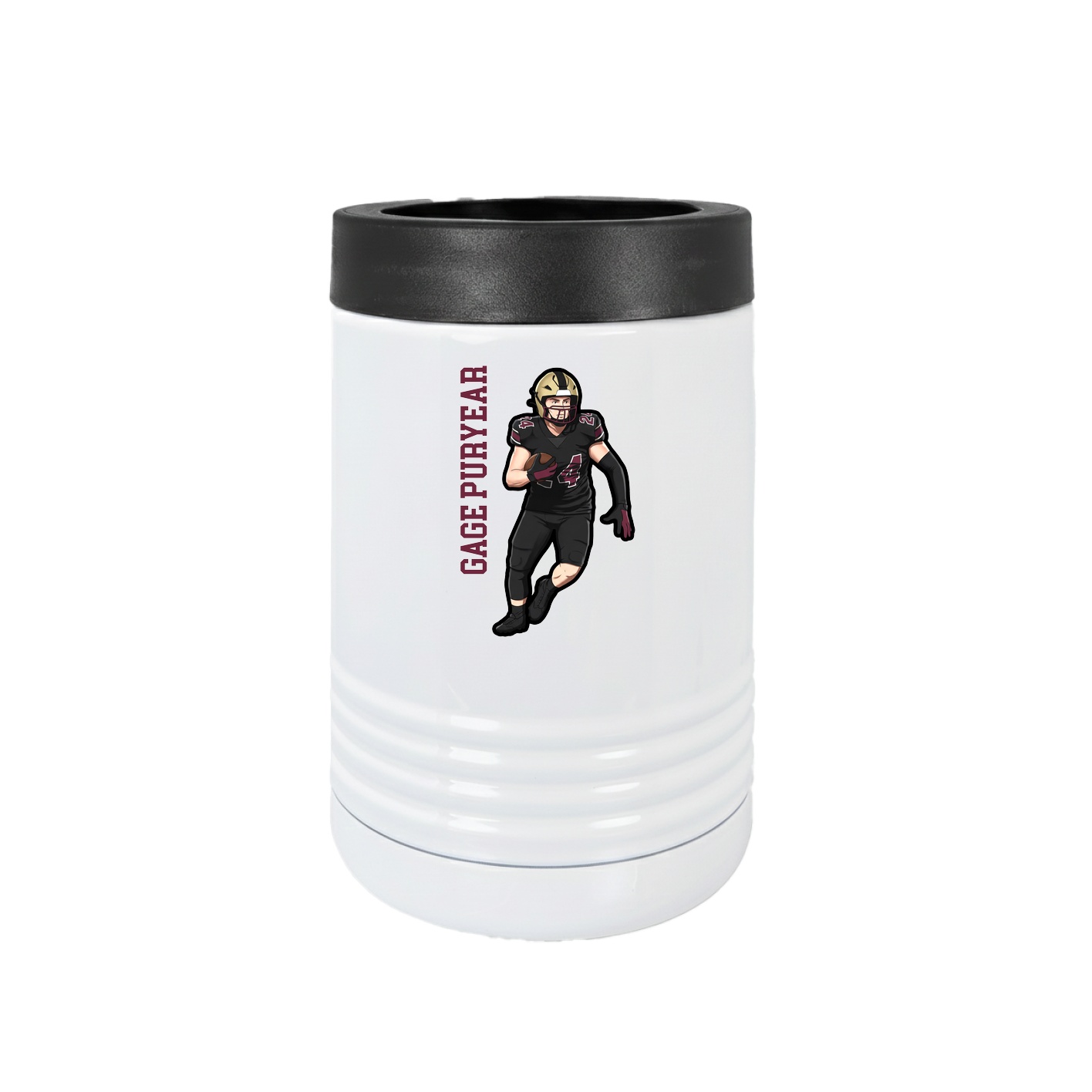 Beverage Holder — Name Vertical in White