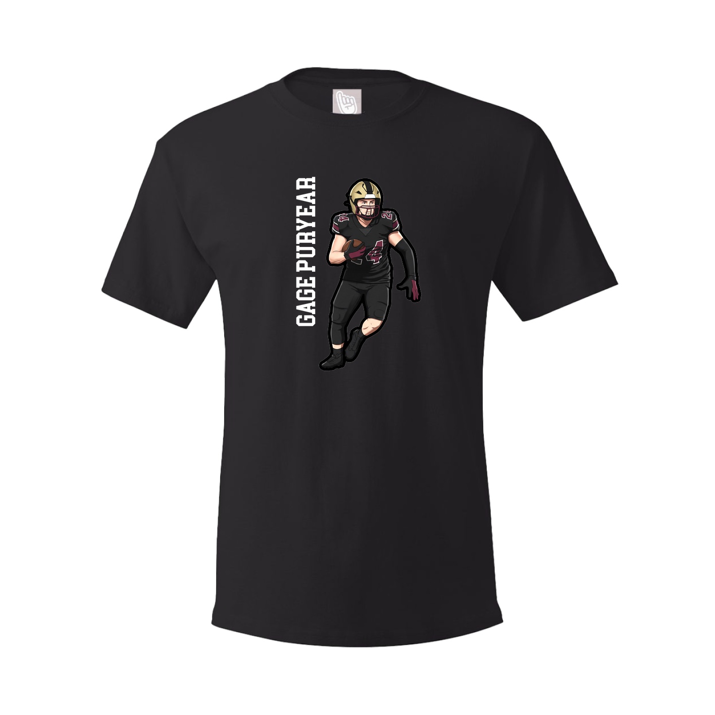 Youth Tee — Name Vertical in Black