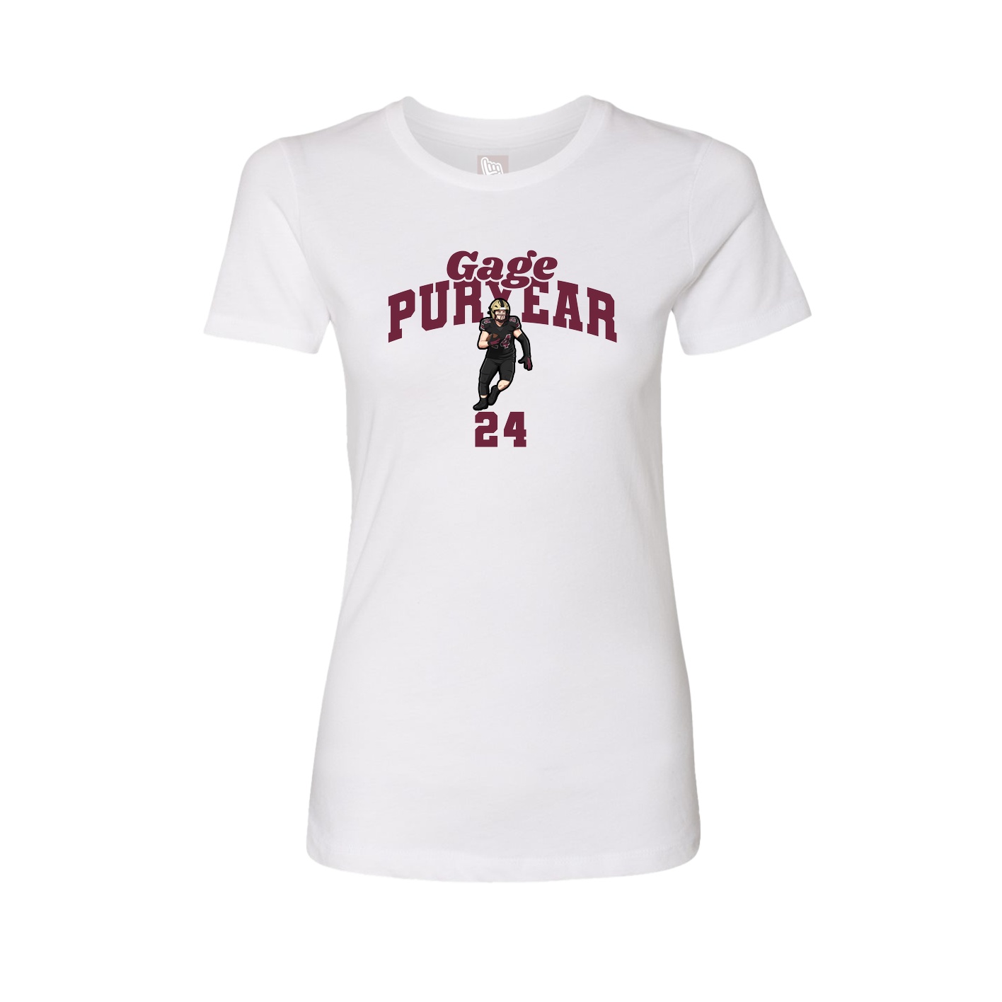 Fitted Women's Tee — Signature Arch in White