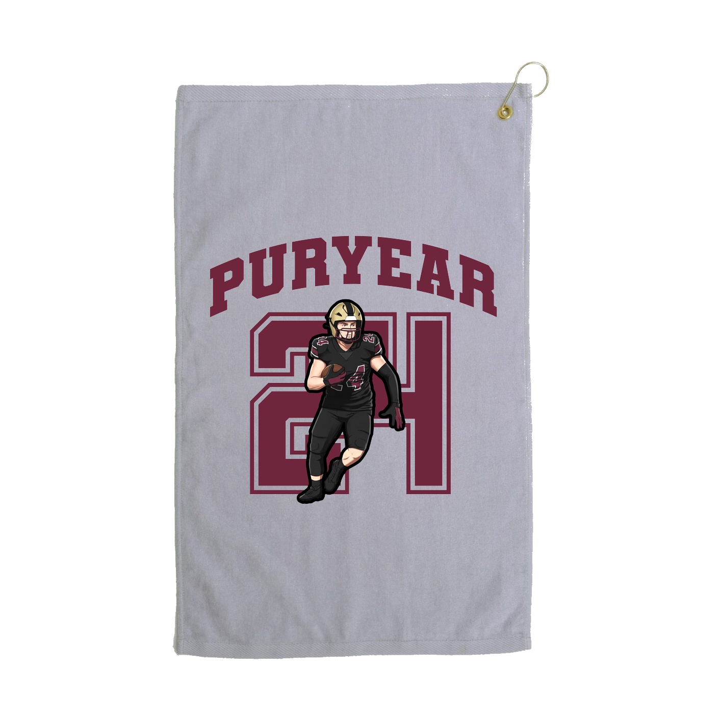 Golf Towel — Number in Grey
