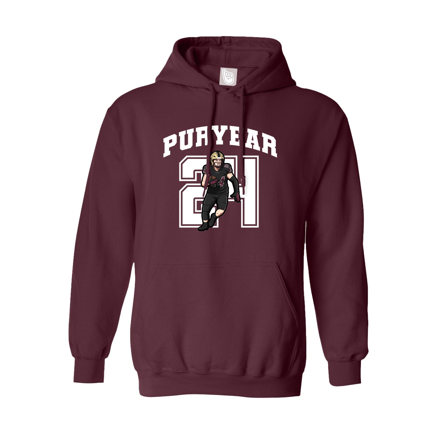 Hoodie — Number in Maroon