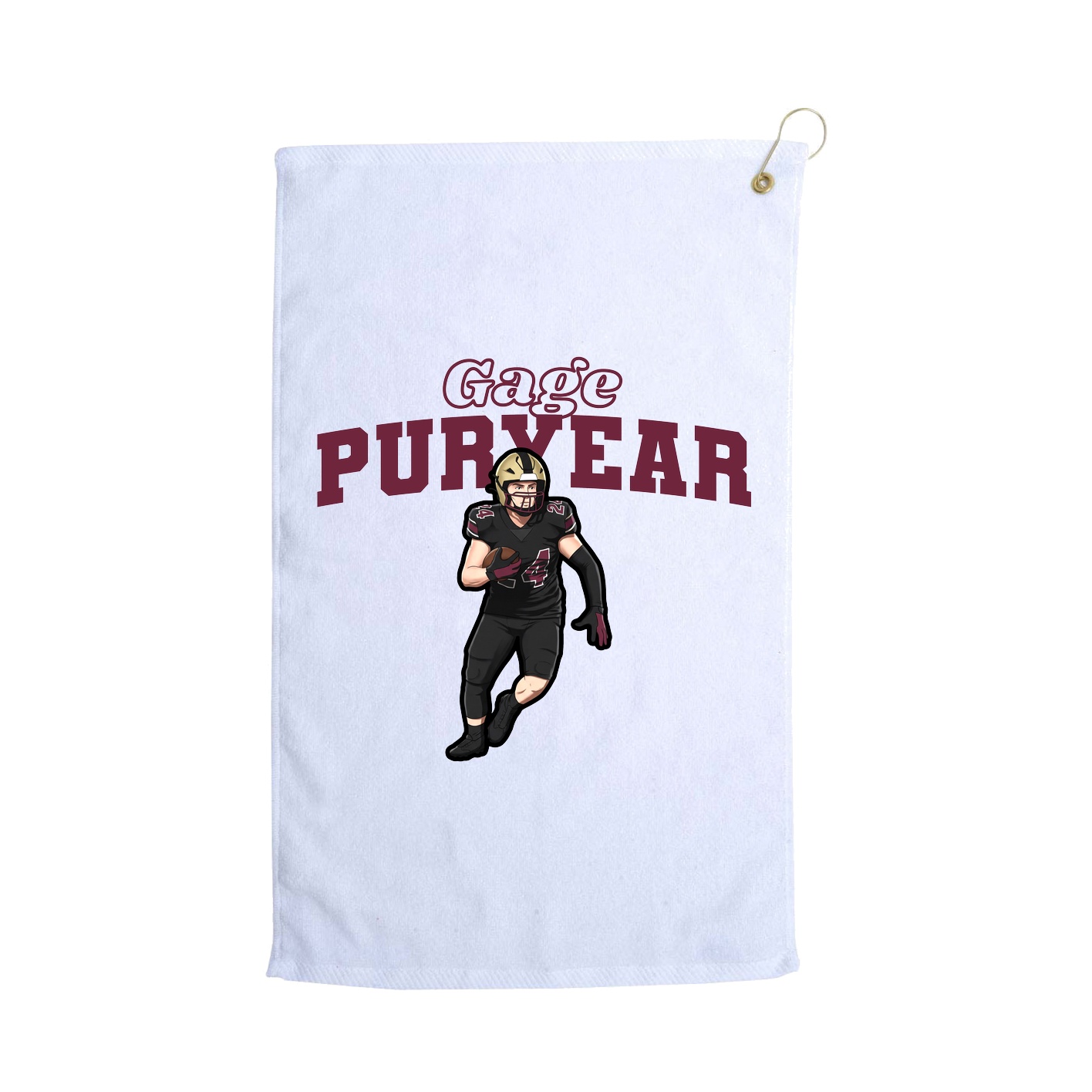 Golf Towel — Name Arch in White
