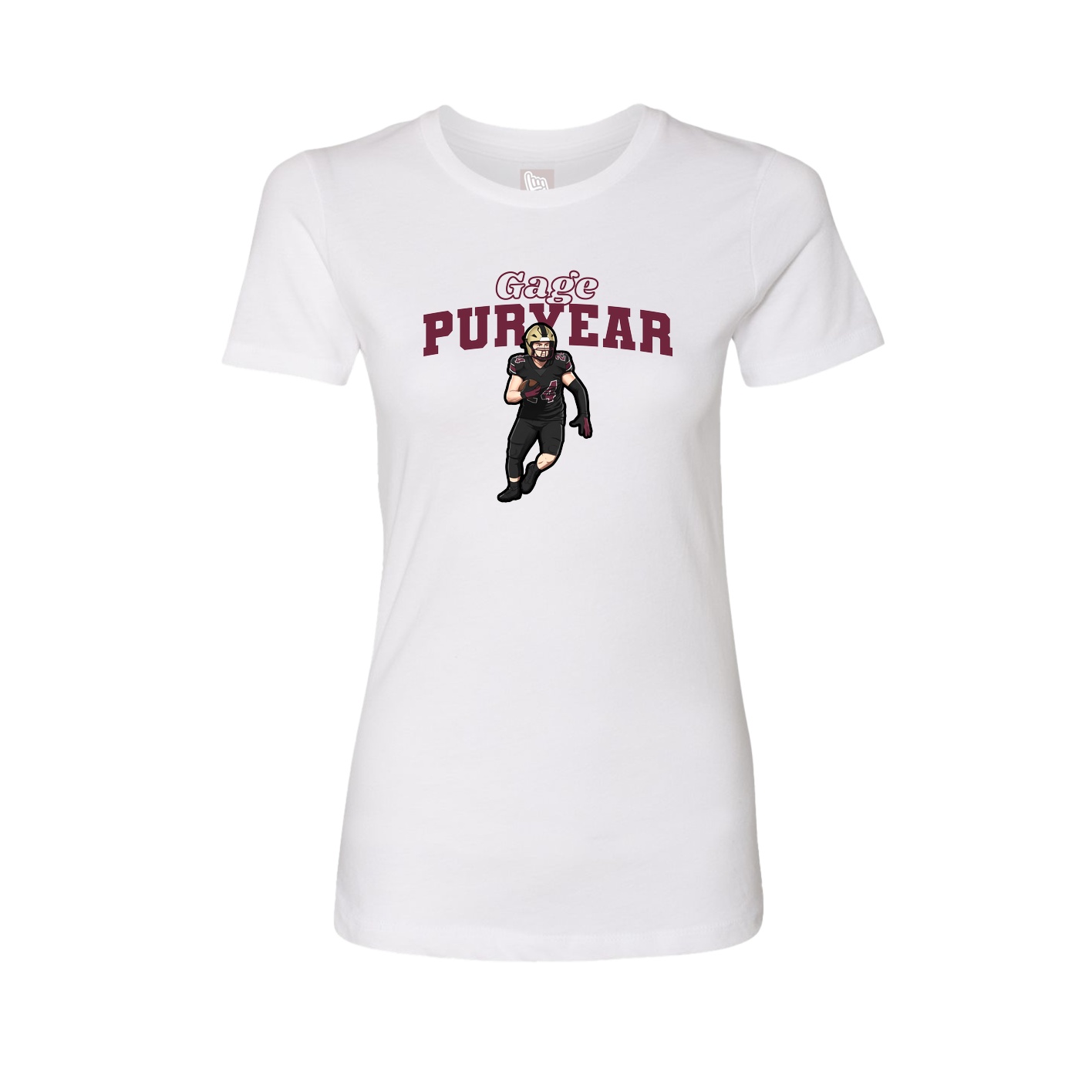 Fitted Women's Tee — Name Arch in White