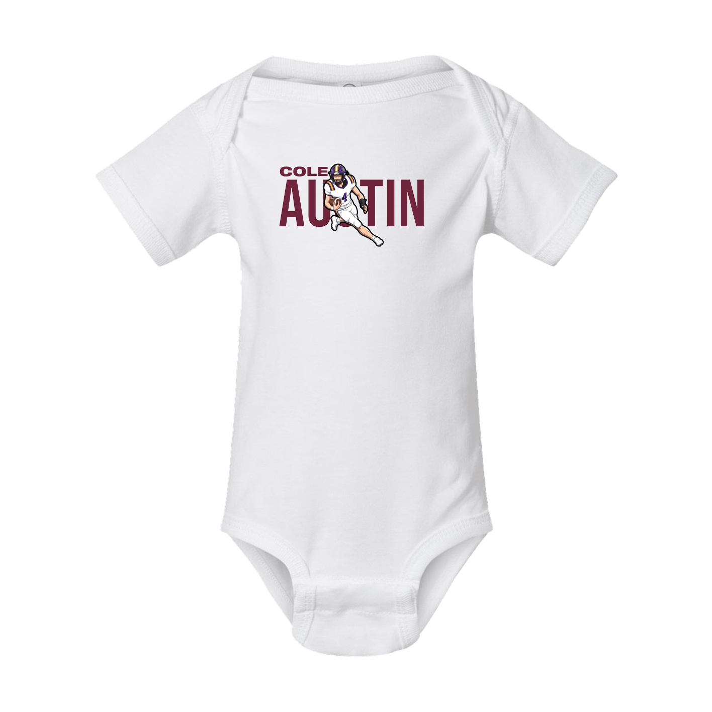 Baby Onesie — Player Name in White