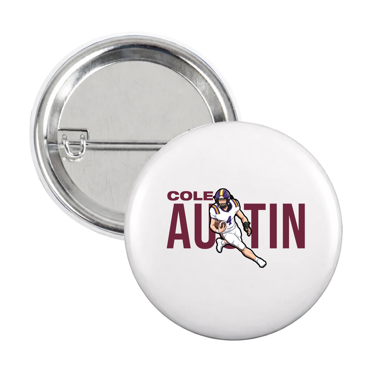 Game Day Button — Player Name in White