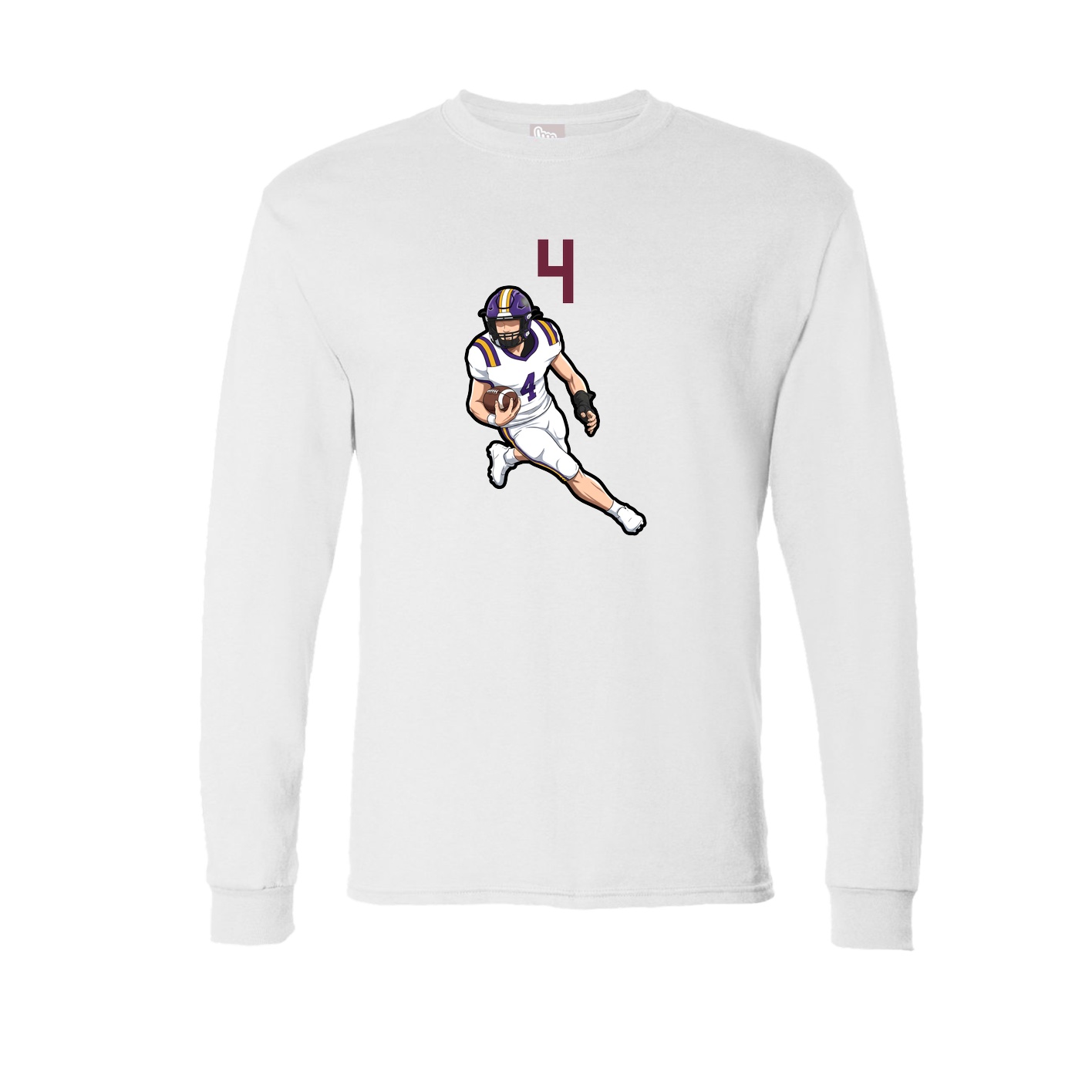 Long Sleeve Tee — Number Top in White