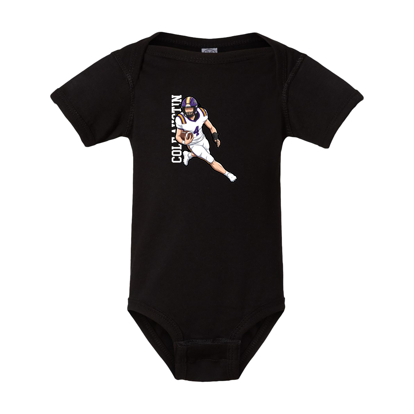 Baby Onesie — Name Vertical in Black